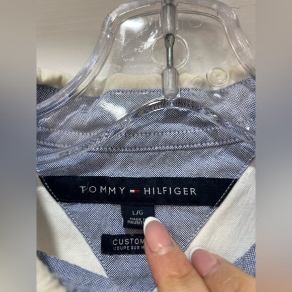 Tommy Hilfiger Men's Brushed Cotton White Button Shirt Long Sleeve Casual wear - Picture 4 of 6